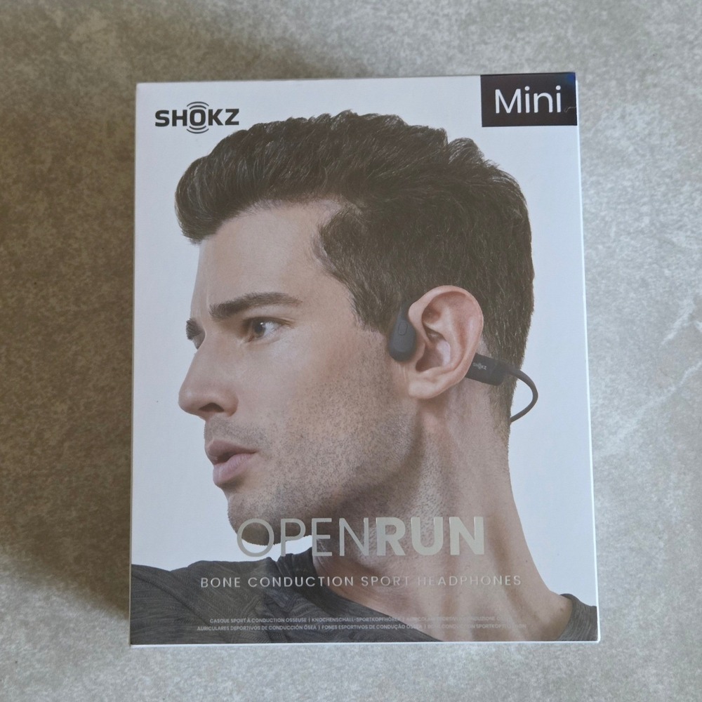 Shokz OpenRun Mini Unisex Black Titanium Bone Conduction Sport Headphones NEW